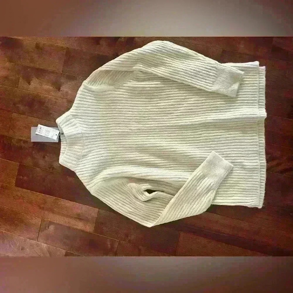 Women's Cream Turtleneck Sweater - Picture 2 of 5